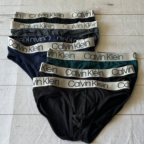 NWOT Calvin Klein Men's Briefs - Black, Gray, Navy, Green - Picture 1 of 6